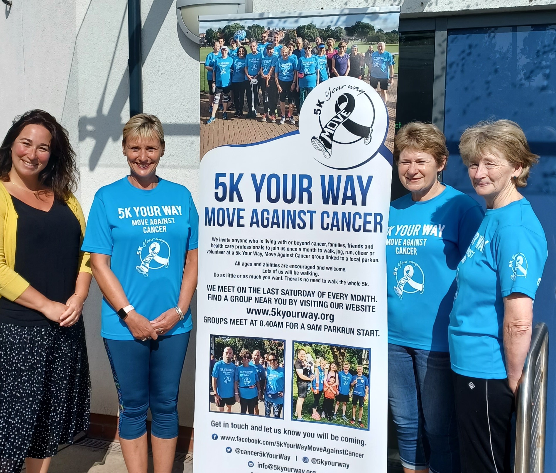 Communications officer Anna with 5K Your Way ambassadors Alison, Sarah and Cath.